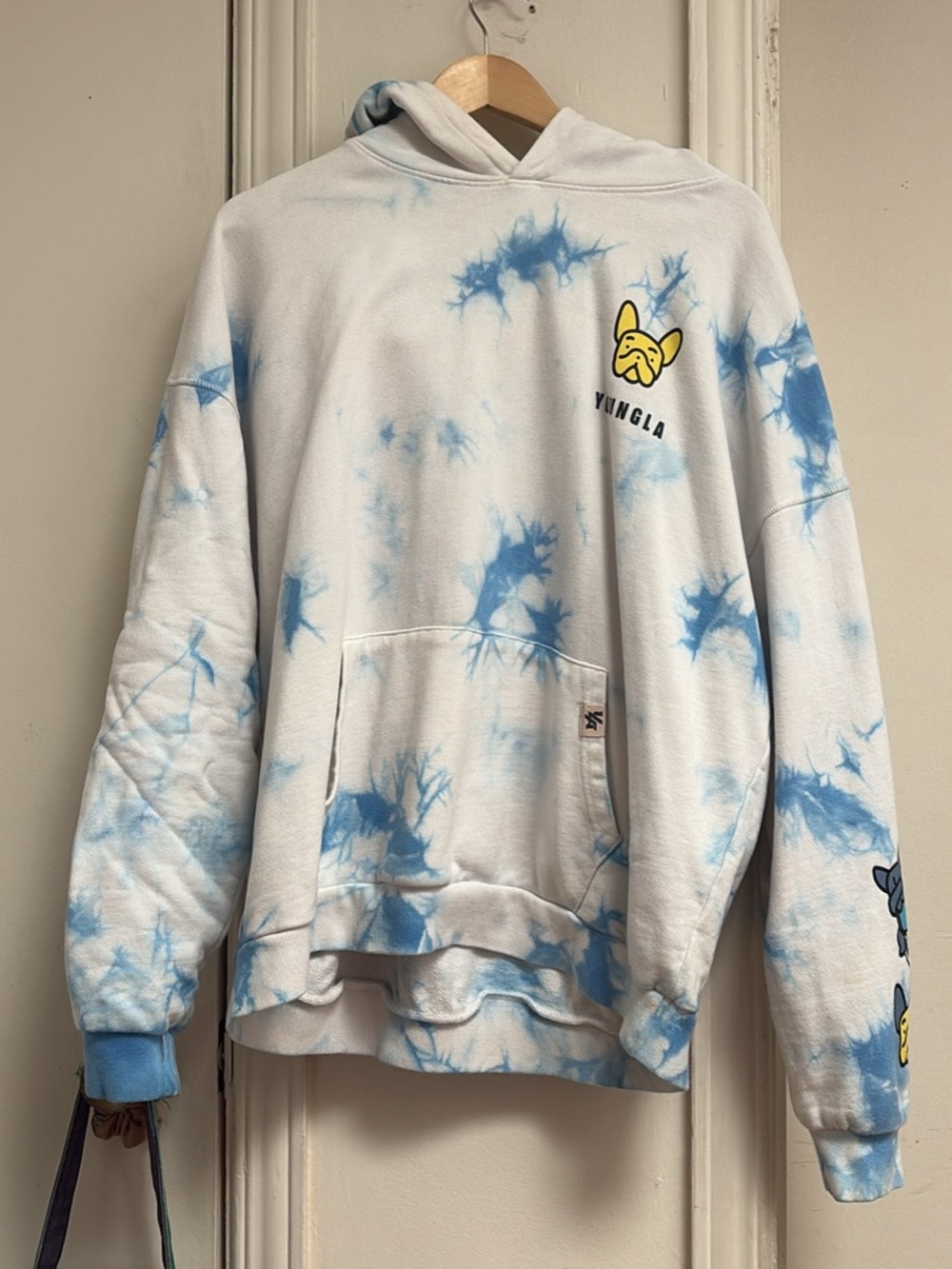 YoungLA Frenchie Bulldogs Tie-Dye Hoodie Men's Large